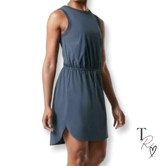Athleta NWT Rincon Athletic Casual Dress in Blue Gray Size Small Tall - Picture 1 of 12
